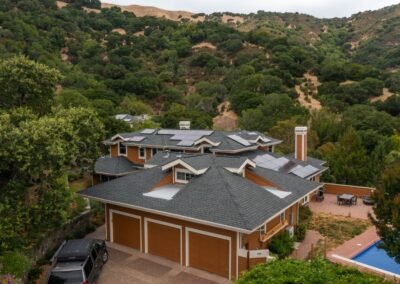 Great areial shot showing how slim and sleek the solar panels are. Looks amazing from the driveway.