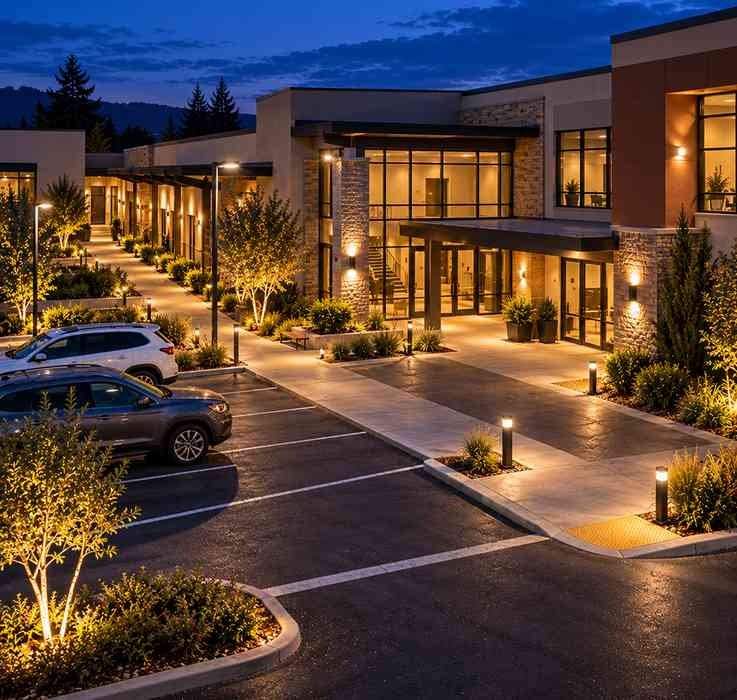 Completed commercial security lighting in Rohnert Park CA