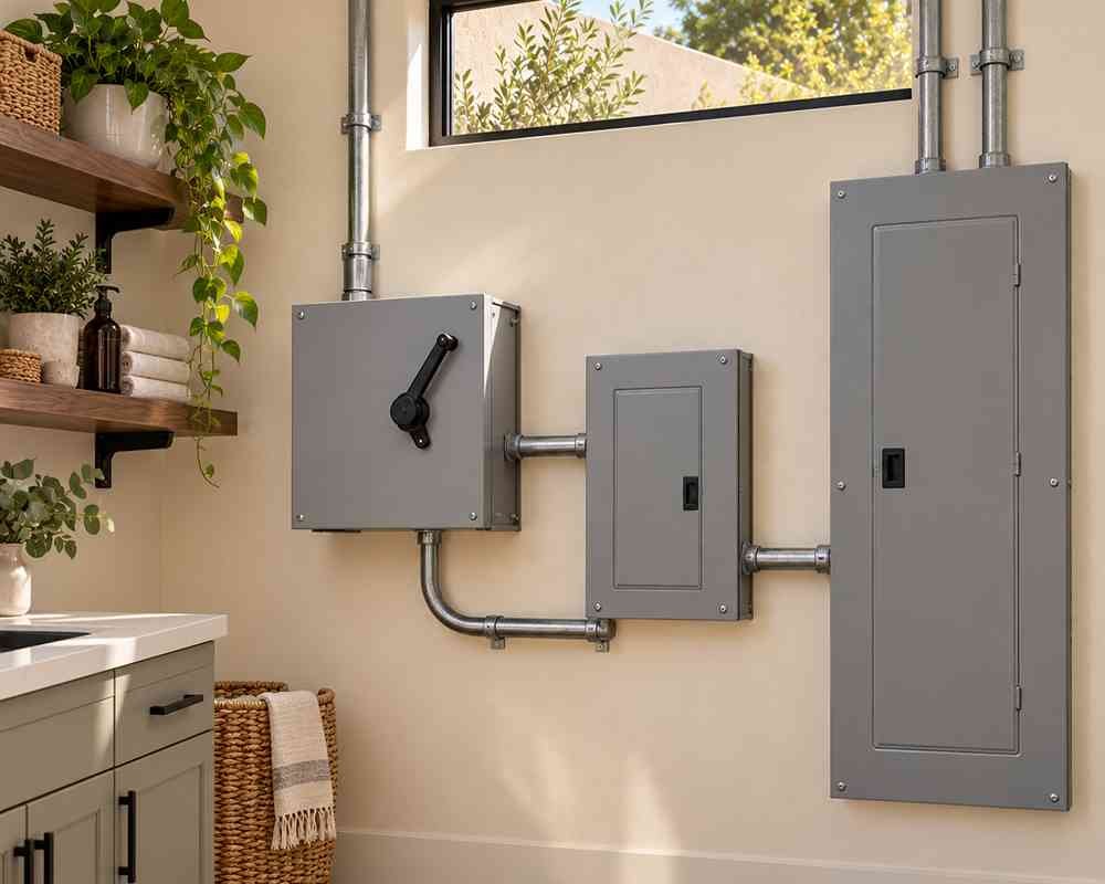 Manual generator transfer switch installation in Rohnert Park CA