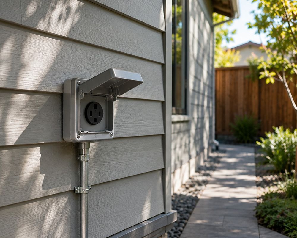 Outdoor 240-volt outlet installation in Rohnert Park CA