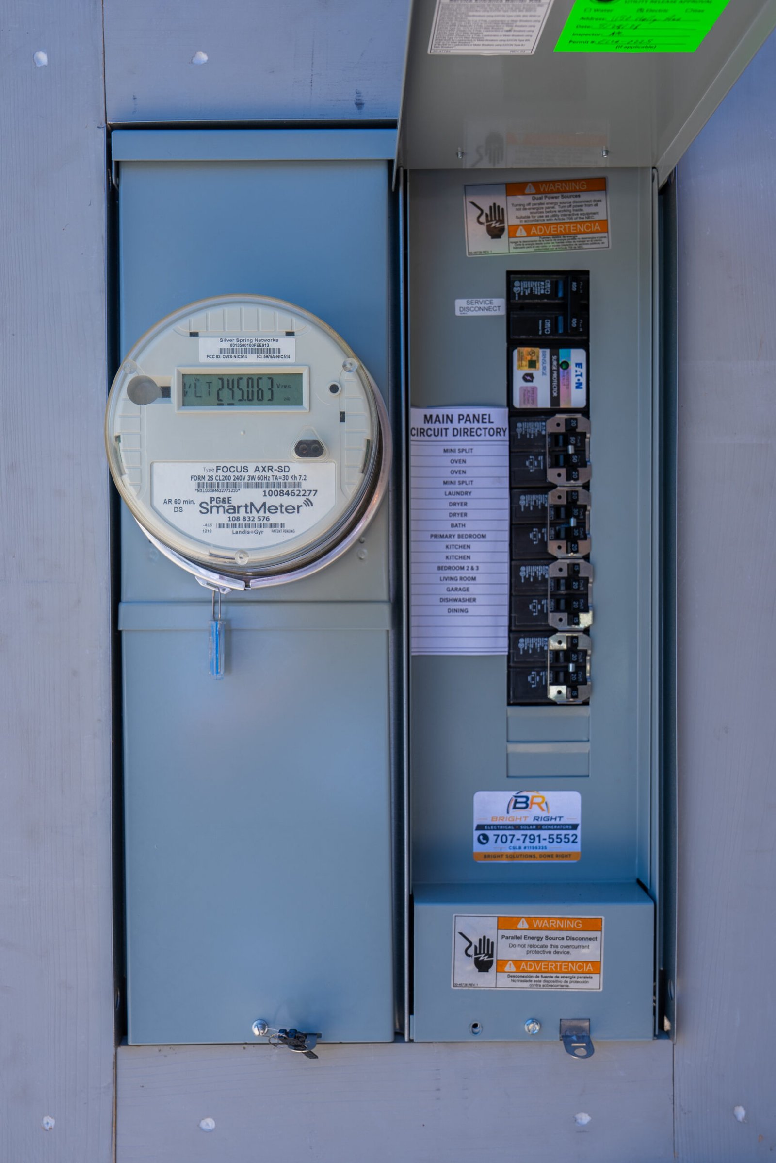 Electrical panel prepared for a new 240-volt circuit in Rohnert Park CA
